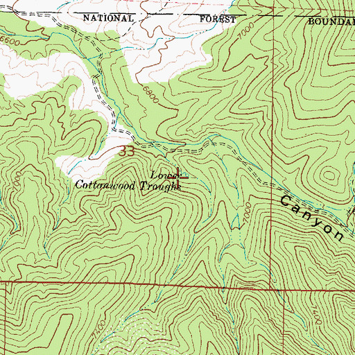 Topographic Map of Lower Cottonwood Troughs, UT