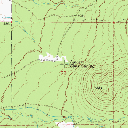 Topographic Map of Lower Ebbs Spring, UT
