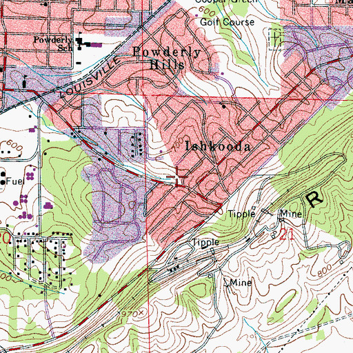 Topographic Map of Ishkooda Elementary School (historical), AL