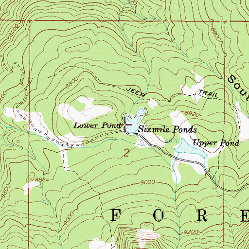 Topographic Map of Lower Pond, UT