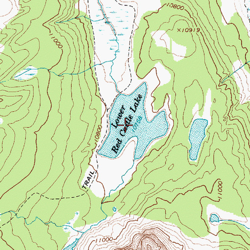 Topographic Map of Lower Red Castle Lake, UT