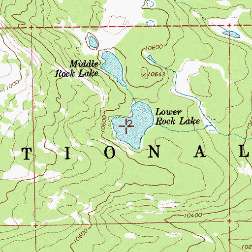 Topographic Map of Lower Rock Lake, UT