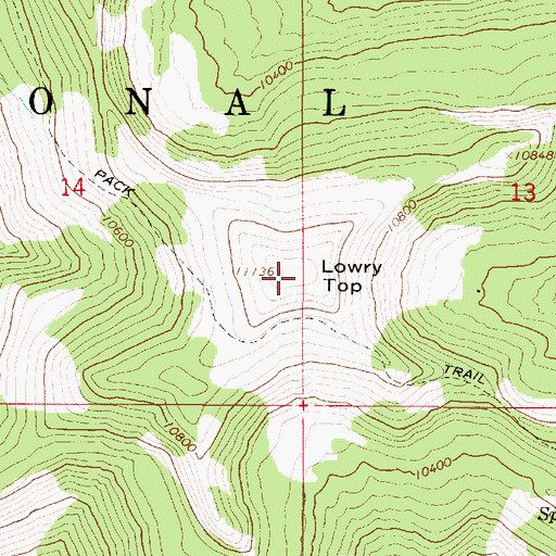Topographic Map of Lowry Top, UT