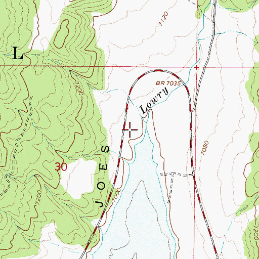 Topographic Map of Lowry Water, UT