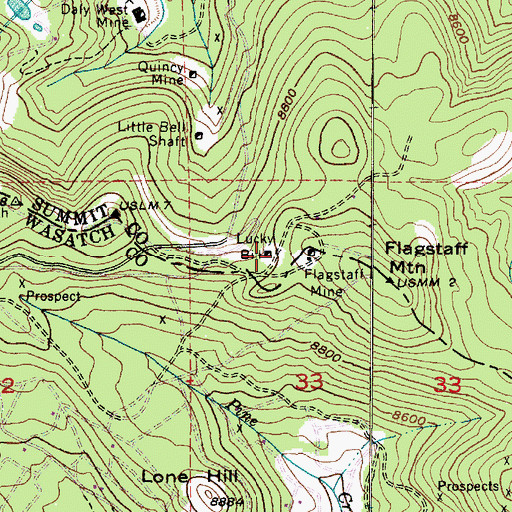 Topographic Map of Lucky Bill, UT