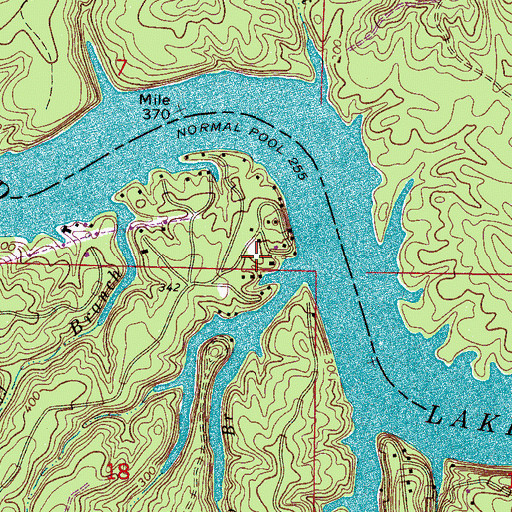 Topographic Map of Jackie Watson Redstone Camp, AL