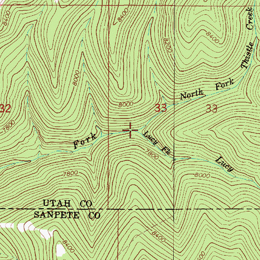Topographic Map of Lucy Fork, UT