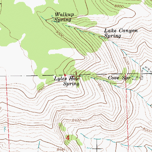 Topographic Map of Lyles Hole Spring, UT