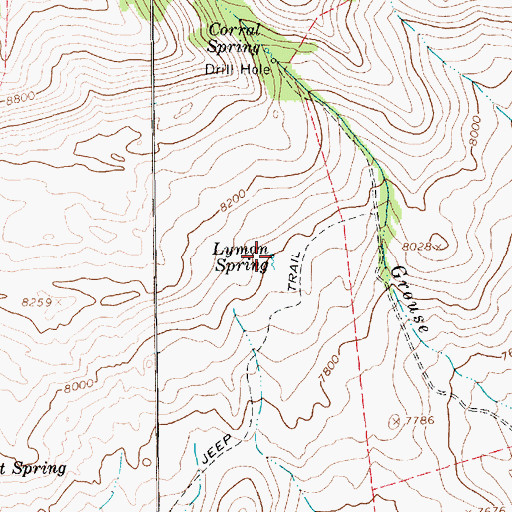 Topographic Map of Lyman Spring, UT