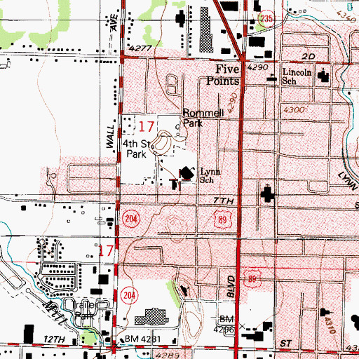 Topographic Map of Lynn School, UT