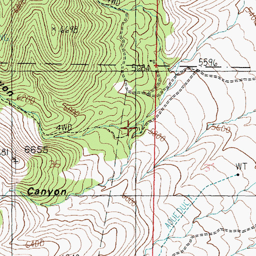 Topographic Map of Mack Canyon, UT