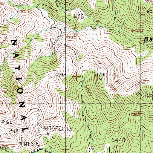Topographic Map of Mack Canyon Big Hollow Trail, UT