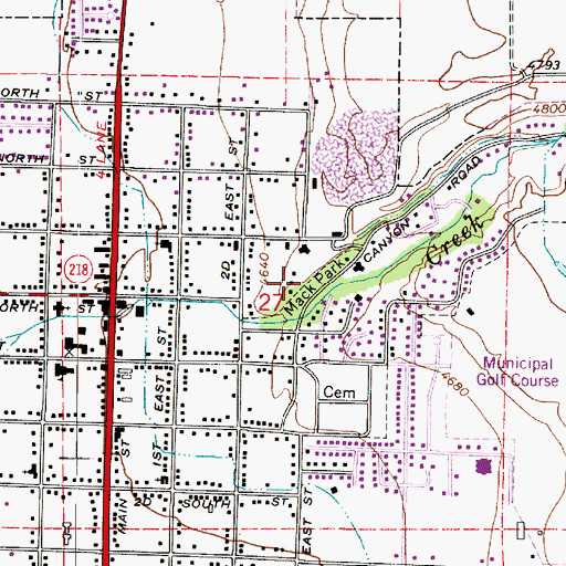 Topographic Map of Mack Park, UT