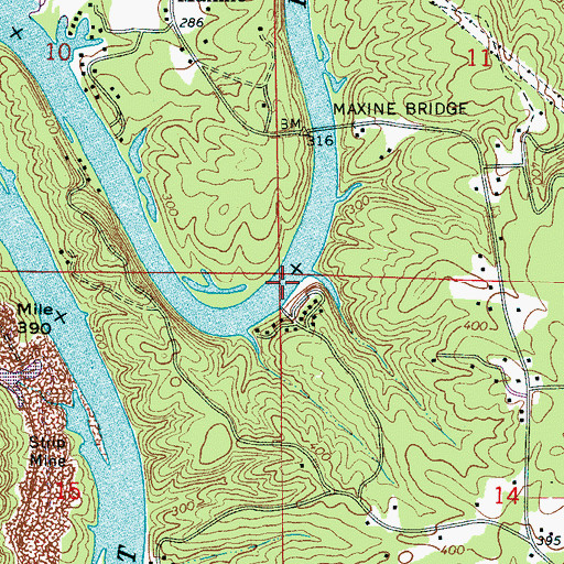 Topographic Map of Jasper Ford, AL