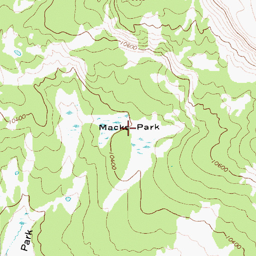 Topographic Map of Macks Park, UT
