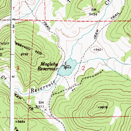 Topographic Map of Magelby Reservoir, UT