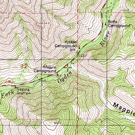 Topographic Map of Magpie Canyon, UT