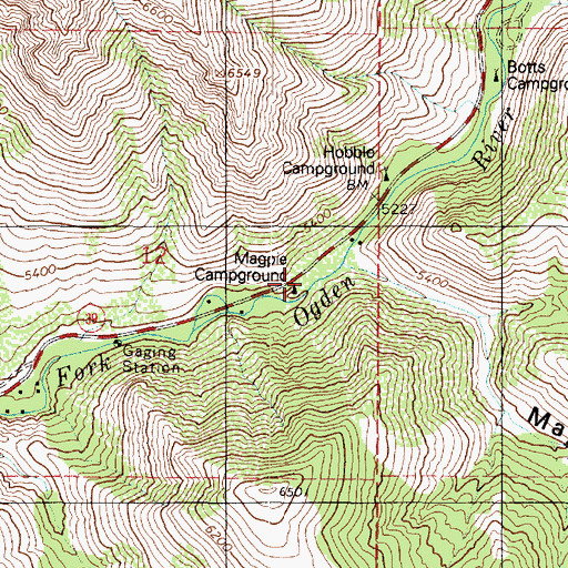 Topographic Map of Magpie Picnic Ground, UT