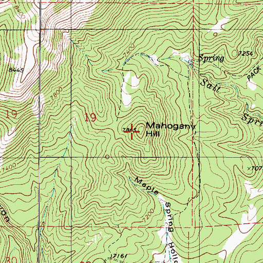 Topographic Map of Mahogany Hill, UT