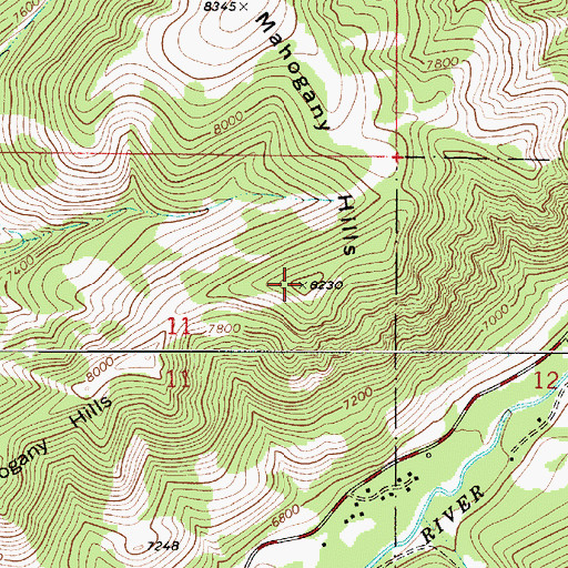 Topographic Map of Mahogany Hills, UT