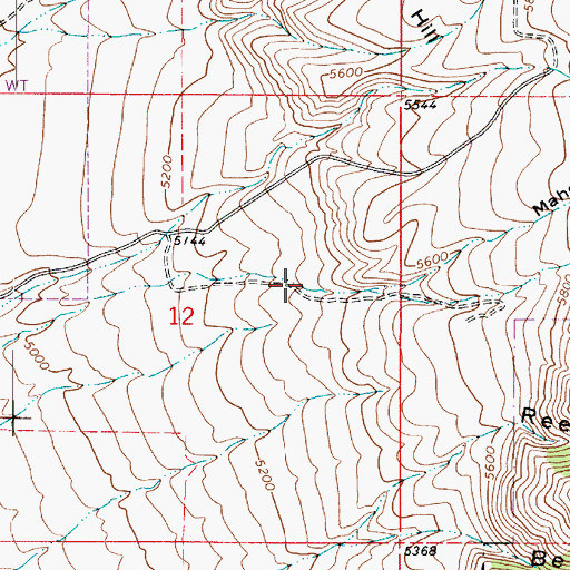 Topographic Map of Mahogany Hollow, UT