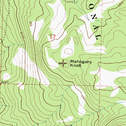 Topographic Map of Mahogany Knoll, UT