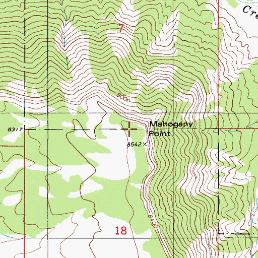 Topographic Map of Mahogany Point, UT
