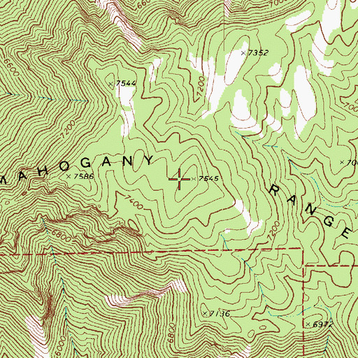 Topographic Map of Mahogany Range, UT