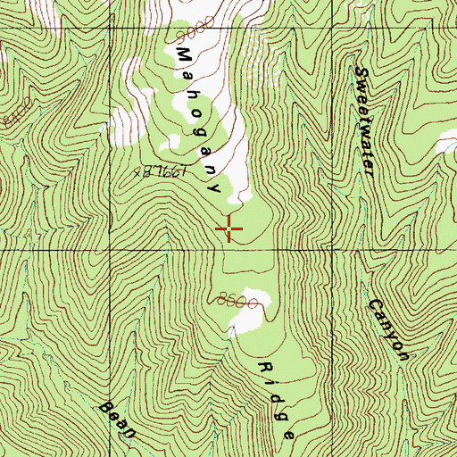Topographic Map of Mahogany Ridge, UT