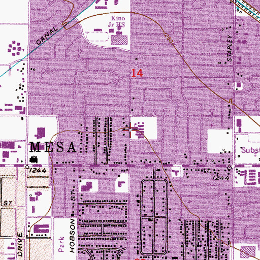 Topographic Map of Edison Elementary School, AZ