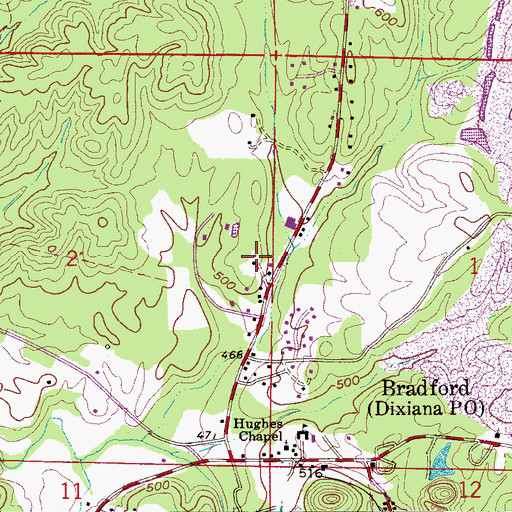 Topographic Map of Jefferson Hughes Church, AL
