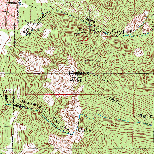 Topographic Map of Malans Peak, UT