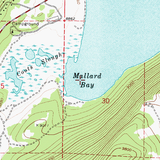 Topographic Map of Mallard Bay, UT