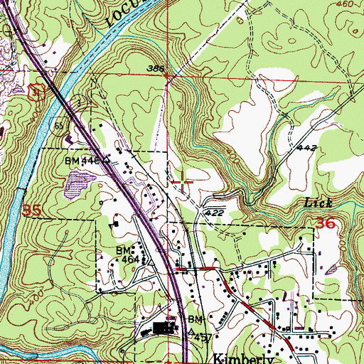 Topographic Map of Jefferson Mines, AL