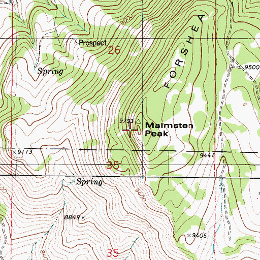 Topographic Map of Malmsten Peak, UT