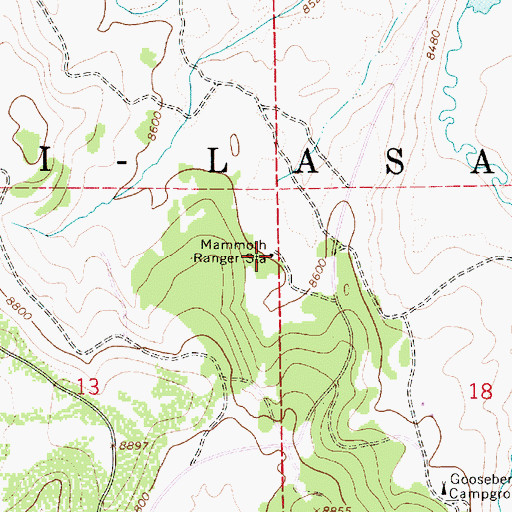 Topographic Map of Mammoth Ranger Station, UT
