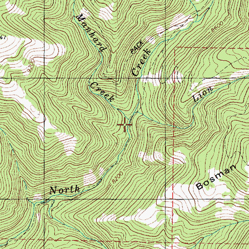 Topographic Map of Manhard Creek, UT