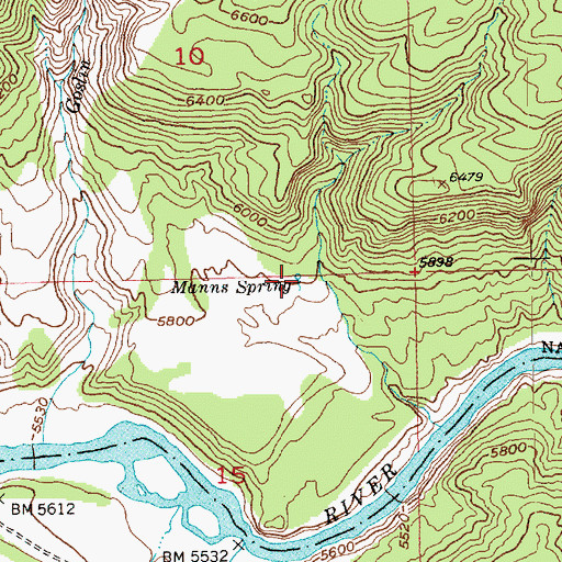 Topographic Map of Manns Spring, UT