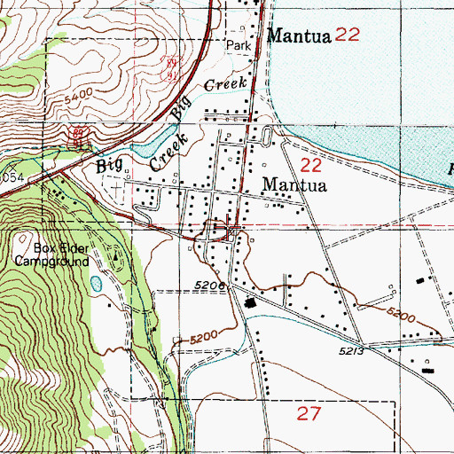 Topographic Map of Mantua, UT