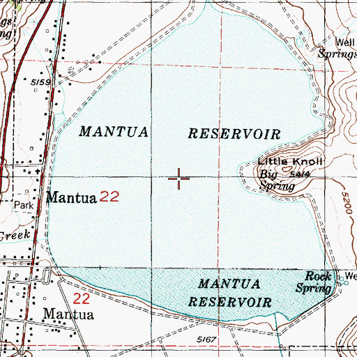 Topographic Map of Mantua Reservoir, UT