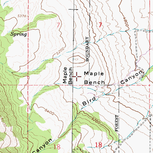 Topographic Map of Maple Bench, UT