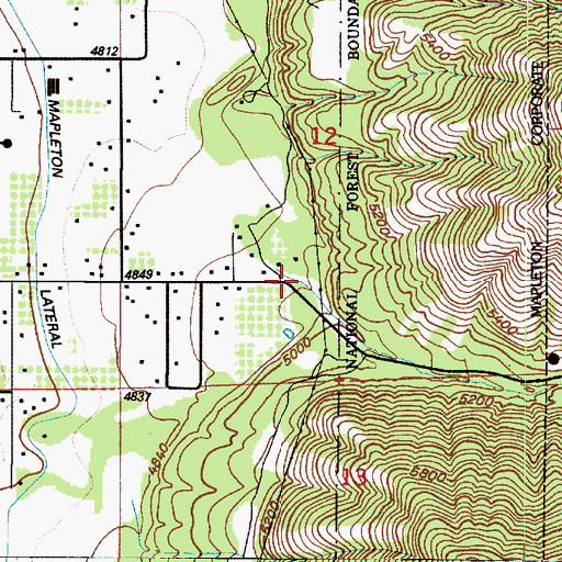 Topographic Map of Maple Canyon, UT