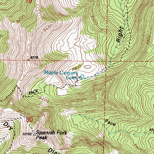 Topographic Map of Maple Canyon Lake, UT