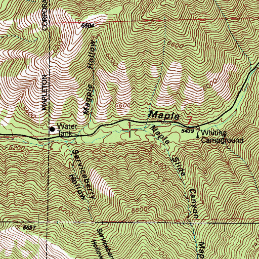 Topographic Map of Maple Slide Canyon, UT