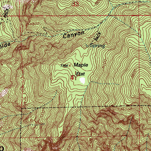 Topographic Map of Maple Flat, UT