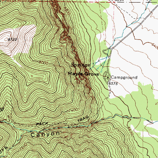 Topographic Map of Maple Grove, UT