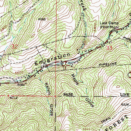 Topographic Map of Maple Grove, UT