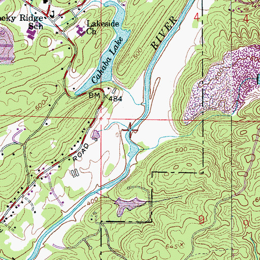 Topographic Map of Jones Ford, AL