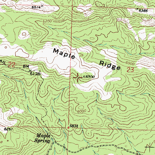Topographic Map of Maple Ridge, UT