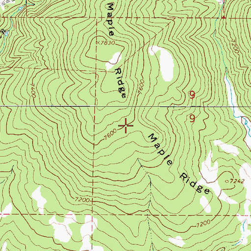 Topographic Map of Maple Ridge, UT